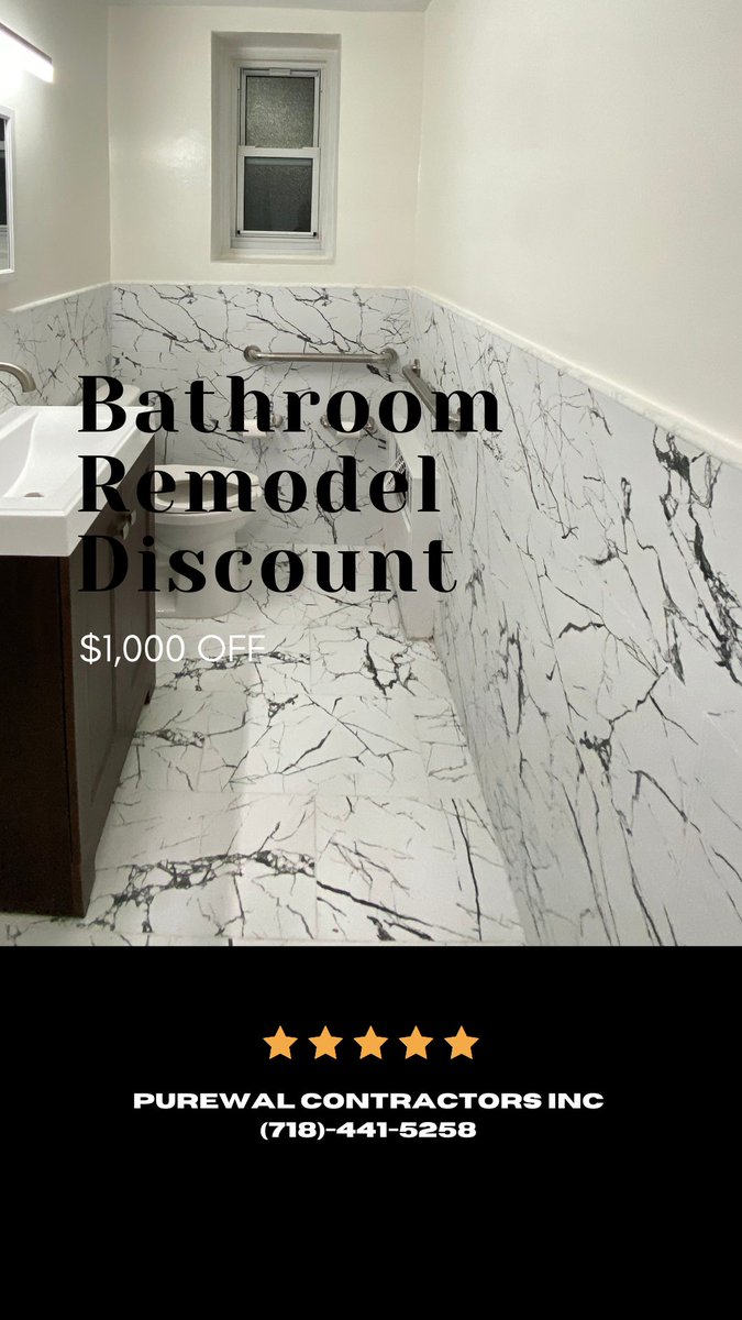 $1,000 OFF Bathroom Remodeling 

#bathroomremodeliing #bathroomrenovations #bathroomdesigns #Construction #tiler #homedesign