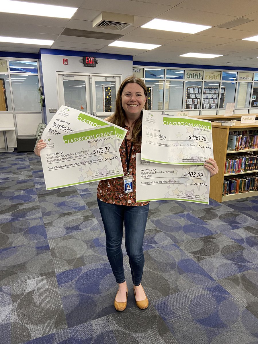 Seeing the PEAK patrol helping kids is one of my favorite days of the year! Cannot wait to put these grants to good use for our students #lsef #PEAKpatrol #mlebangals #@MillerParkLSR7