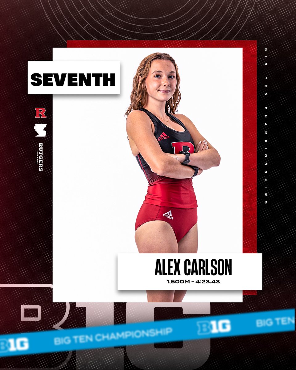 𝗕𝗜𝗚 𝗧𝗘𝗡 𝗣𝗢𝗗𝗜𝗨𝗠 𝗙𝗜𝗡𝗜𝗦𝗛

Alex Carlson finished seventh in the 1,500M as she posted a time of 4:23.43.

#GoRU | #B1GTF