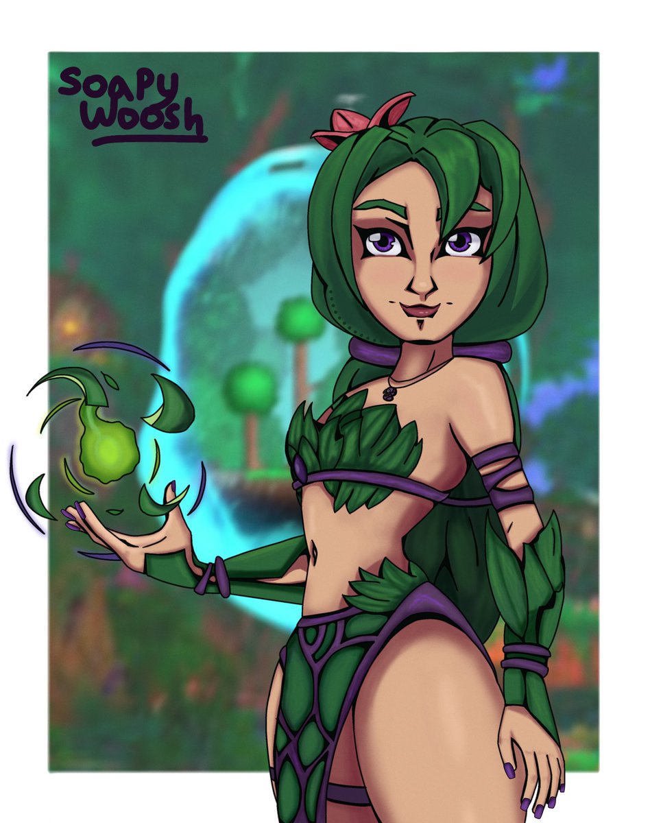 “Be safe, Terraria needs you!” - Dryad
#dungeondefenders2 #fanart #anime
