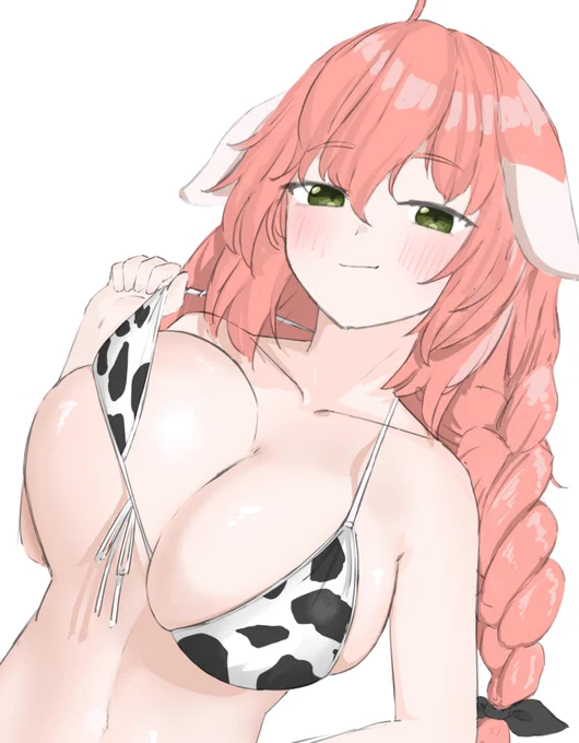 お題箱より牛柄ビキニ姿の猪八戒(グリムノーツ) #グリムノーツ