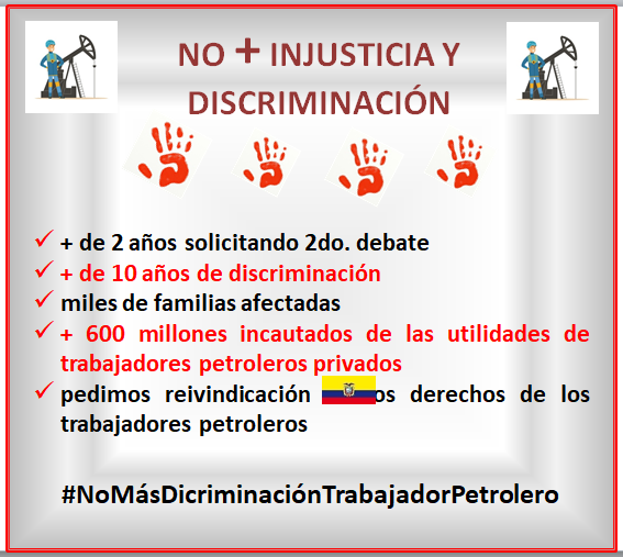 laloking19621's tweet photo. RT📲
7️⃣0️⃣4️⃣días
No descansaremos hasta que se haga JUSTICIA y los trabajadores privados 🇪🇨 recuperen sus utilidades COMPLETAS, el 15% como lo establece la ley. 
Convoquen y no dilaten más el segundo debate.
@AsambleaEcuador 
@LaboralAN
@VSaquicelaE
@LassoGuillermo
@VaPetrolero https://t.co/cLIfLaOszl