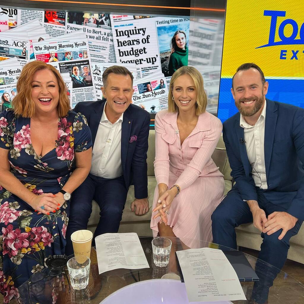 So much more fun when I’m in the @thetodayshow studio with these crazy kids.

Lots of laughs with @davidcampbell73 @sylviajeffreys and @james_a_go_go 

James was appalled with my attitude. That made me happy.  Love you James! instagr.am/p/CsPnPF5PZdQ/