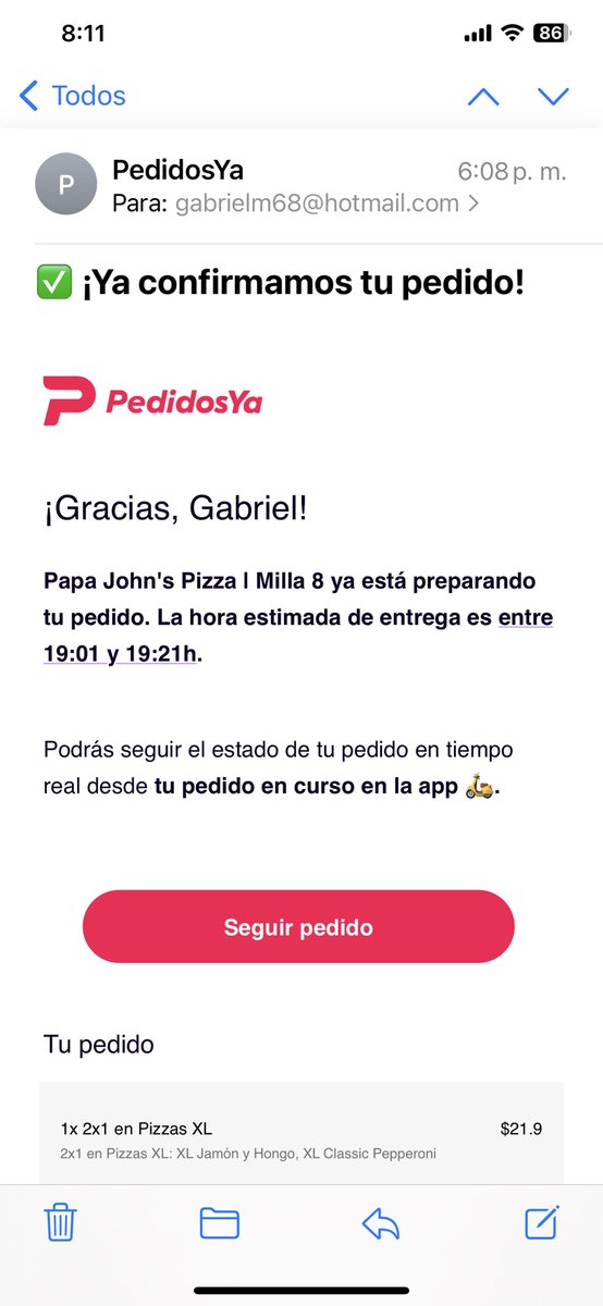 Gabrielmorenos6's tweet photo. @pedidosya  el servicio cada vez más ineficiente, 2 horas y 24 minutos esperando un pedido? Es una falta de respeto https://t.co/9LTSSJ08f4