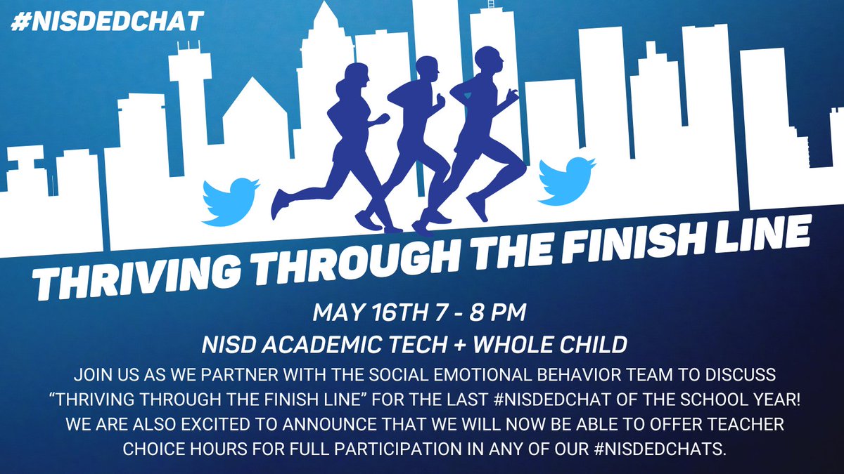 Have you heard the news? You can now earn 1 TC hour for participating in an #NISDedchat! Respond to each question posted during the #NISDedchat (7-8 pm) and share your responses via the Google Form provided at the end of the chat. PD in your pajamas for the win!