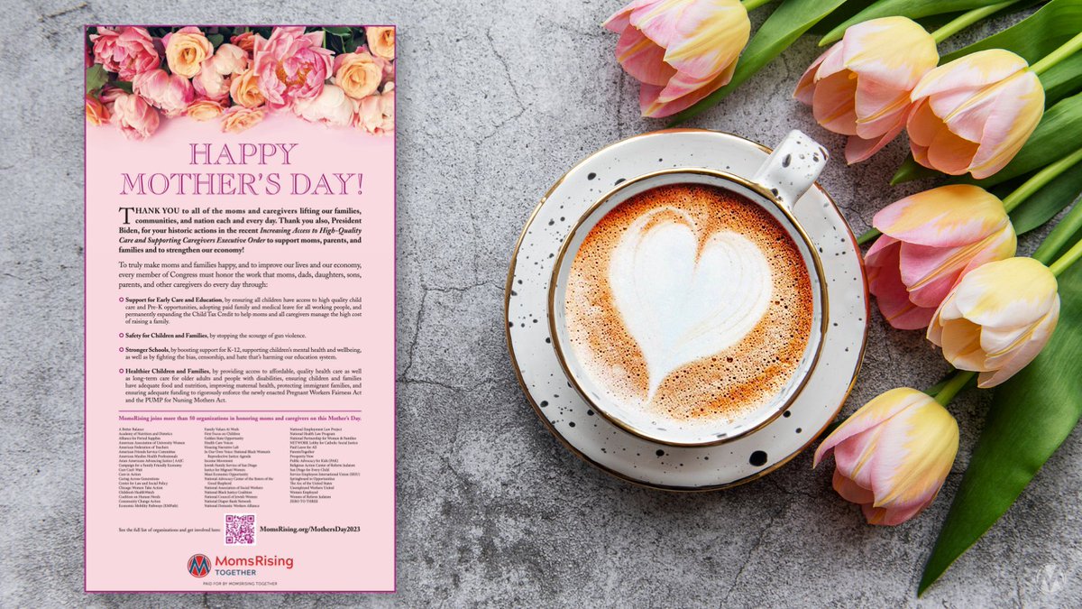 First_Focus's tweet image. Hey moms! We're joining 50+ groups in offering a heartfelt THANK YOU to the moms &amp;amp; caregivers who lift up our children, communities, and nation each and every day. We also thank President Biden for taking historic actions supporting moms and parents. #MothersDay #MomPower