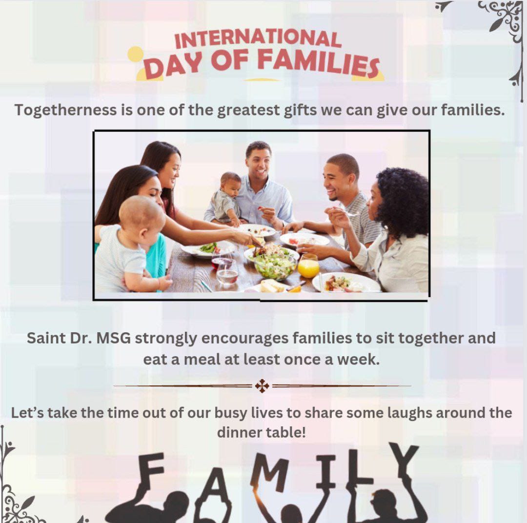Nancy88072550's tweet photo. Every year million of people celebrate the #InternationalDayOfFamilies to raise awareness of the families. Saint Gurmeet Ram Rahim Ji says family is the most important part of our life. "SEEDCAMPAIGN" Is great initiative in this people keep digital fasting 7 to 9 pm. https://t.co/pH9M3GrLbW