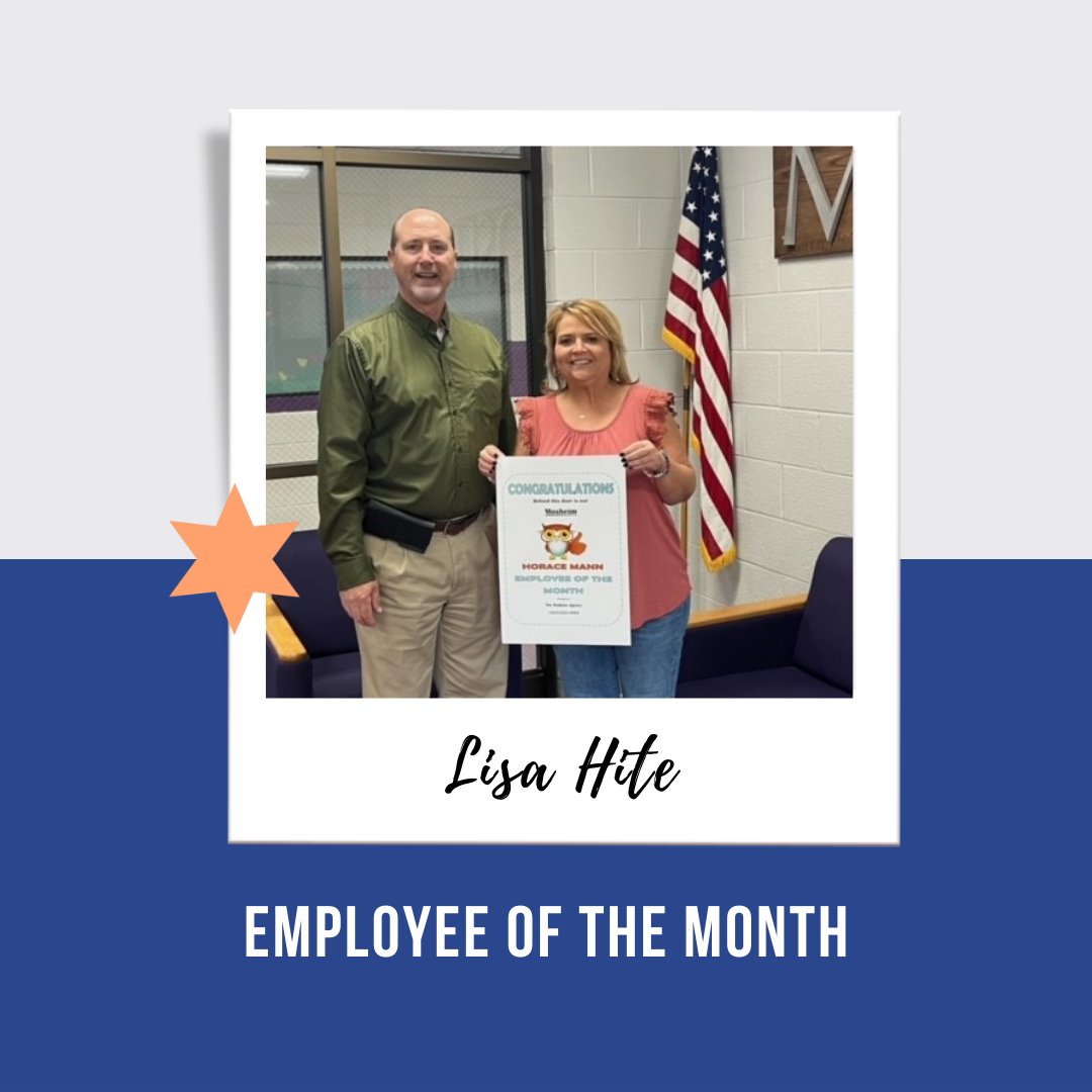 MosheimSchool's tweet photo. Congratulations to our fabulous bookkeeper, Lisa Hite. Lisa was selected as the Horace Mann Employee of the Month for May. She is always willing to help where needed and goes the extra mile with a friendly smile. Congratulations Lisa. https://t.co/LxYtcaT4IV