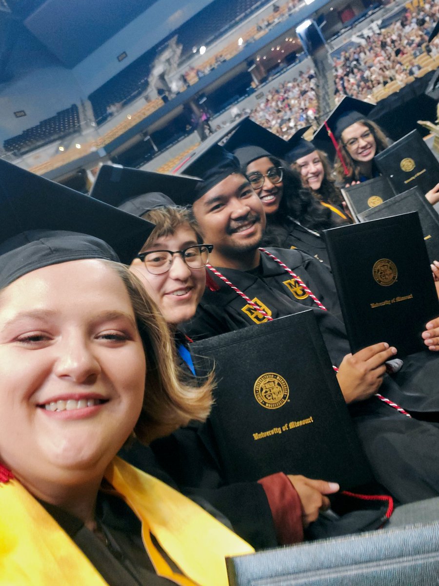 abbystetina's tweet photo. It's hard to believe my college days are over, here's to the Missouri School of Journalism Class of 2023! What a ride! #miz #MizzouMade https://t.co/DFNX2kgRG2