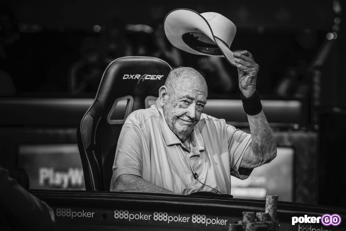 PokerGO's tweet photo. It is with a heavy heart that we pay our respects to Doyle Brunson. 

Doyle was an inspiration to all and brought so many of us into this game that we love. 

Beloved by all, and truly the "Godfather of Poker." Our deepest condolences to the Brunson family. https://t.co/wUYJ9nAmed