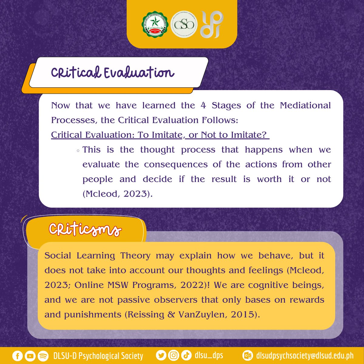 dlsu_dps's tweet image. #AlbertBandura
#SocialLearningTheory
#DPSDitoPoSariSari
#DitoPoSariSariParaSaKabataan
#DPSPropellingBeyondHorizons
#DPSExpandingHorizons
#DLSUDPsychologicalSociety 
#Psychology 
#DevotionProgressSuccess 
#DPSFamily
#DPS2223
#CSORSOFamily
#CSORSO2223