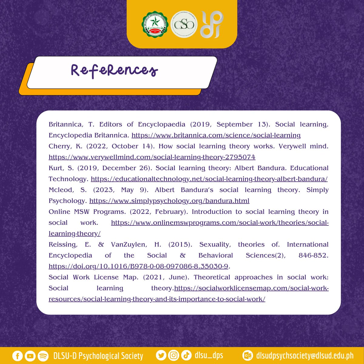 dlsu_dps's tweet image. #AlbertBandura
#SocialLearningTheory
#DPSDitoPoSariSari
#DitoPoSariSariParaSaKabataan
#DPSPropellingBeyondHorizons
#DPSExpandingHorizons
#DLSUDPsychologicalSociety 
#Psychology 
#DevotionProgressSuccess 
#DPSFamily
#DPS2223
#CSORSOFamily
#CSORSO2223