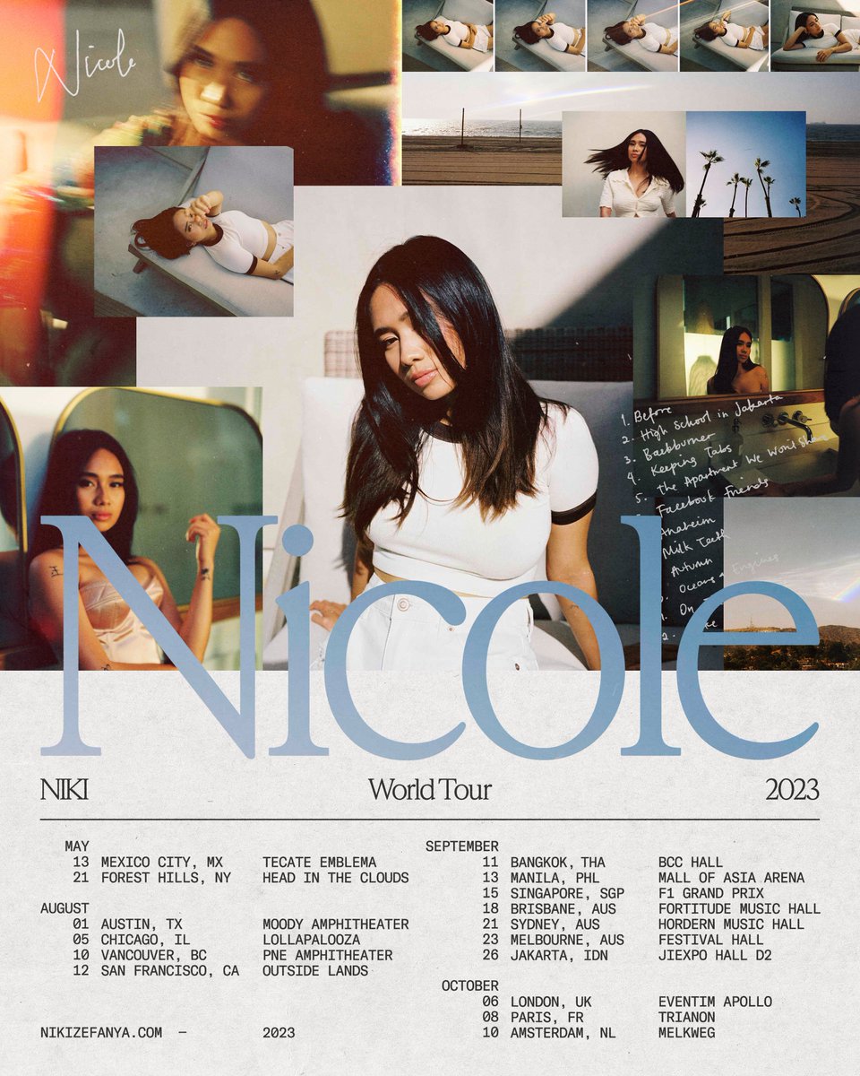 88rising's tweet photo. The Nicole World Tour 2023 
Local Pre-Sales begin Tuesday &amp; Wednesday 
Public On Sale begins Thursday https://t.co/Wo0uqtAeqd https://t.co/U9JZ6P2EcR