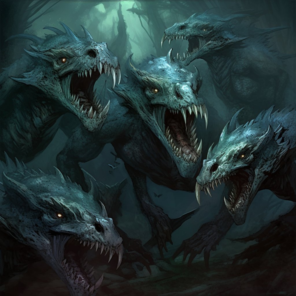 Titles of my Art Blocks projects as prompts for midjourney "undead wyverns"