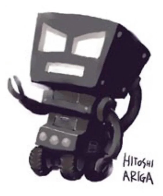 みみみに出てくるロボットは「こういうのが必要」って詰めて考えてるわけじゃ無く「ここにはこんなカタチが描きたいな〜」という気軽な気持ちで描いていて その適当さの中に自分の無意識な理屈(ロボットの運用地から多脚かタイヤかキャタピラを決めたり)やツボを再発掘できるので描いてて楽しいです