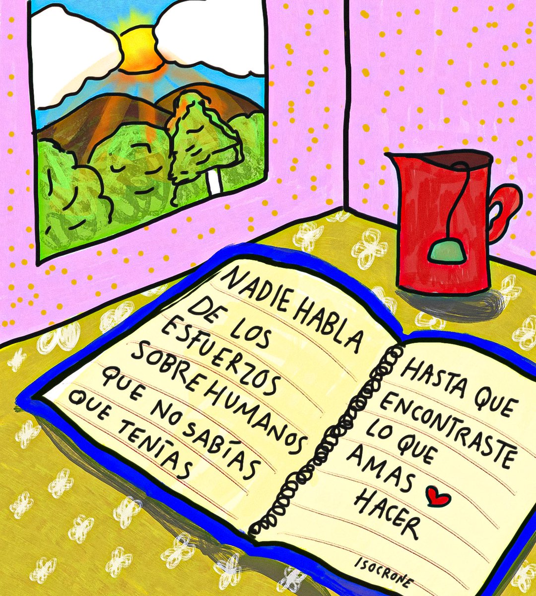isocrone's tweet image. ☕️Nadie habla de los esfuerzos sobrehumanos que no sabías que tenías hasta que encontraste lo que amas hacer. 🔍