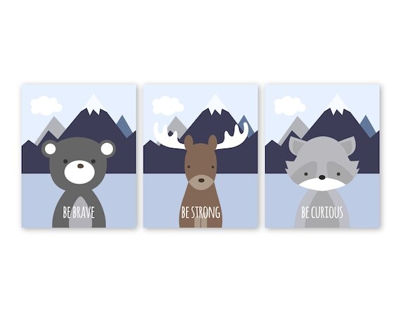 YassisPlace's tweet photo. Nursery animals prints or CANVAS, Woodland animal decor Baby Boy Nursery art Minimalist Bear Moose Raccoon, Mountains Navy Blue Gray by YassisPlace https://t.co/1L3j85n5p0 https://t.co/Tmtb8o1qpk