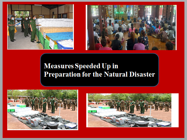 Myint76380936Ye's tweet photo. If the Cyclone Mocha heading to Rakhine Coast lands fall, so as to carry out emergency rescue and relief operations, relevant Ministries, region and state governments, military personnel are speeding up the measures of preparations. #WhatsHappeningInMyanmar #Myanmar #disast https://t.co/DRfSUUJp7H