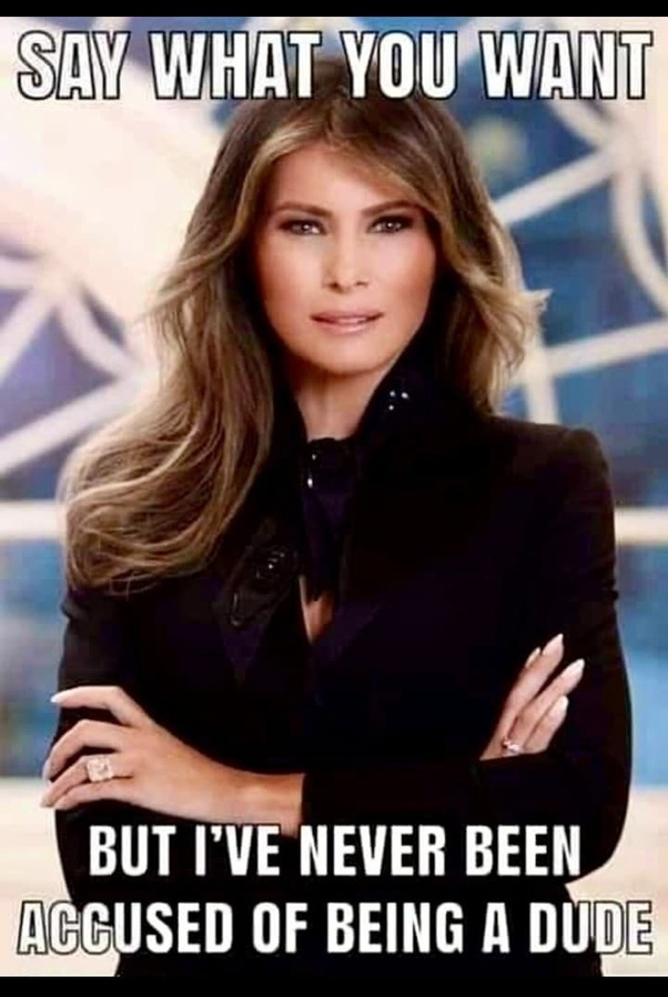 Michelle Obama is trending, so I'll just leave this here.

Say what you want, but Melania has never been accused of being a dude.