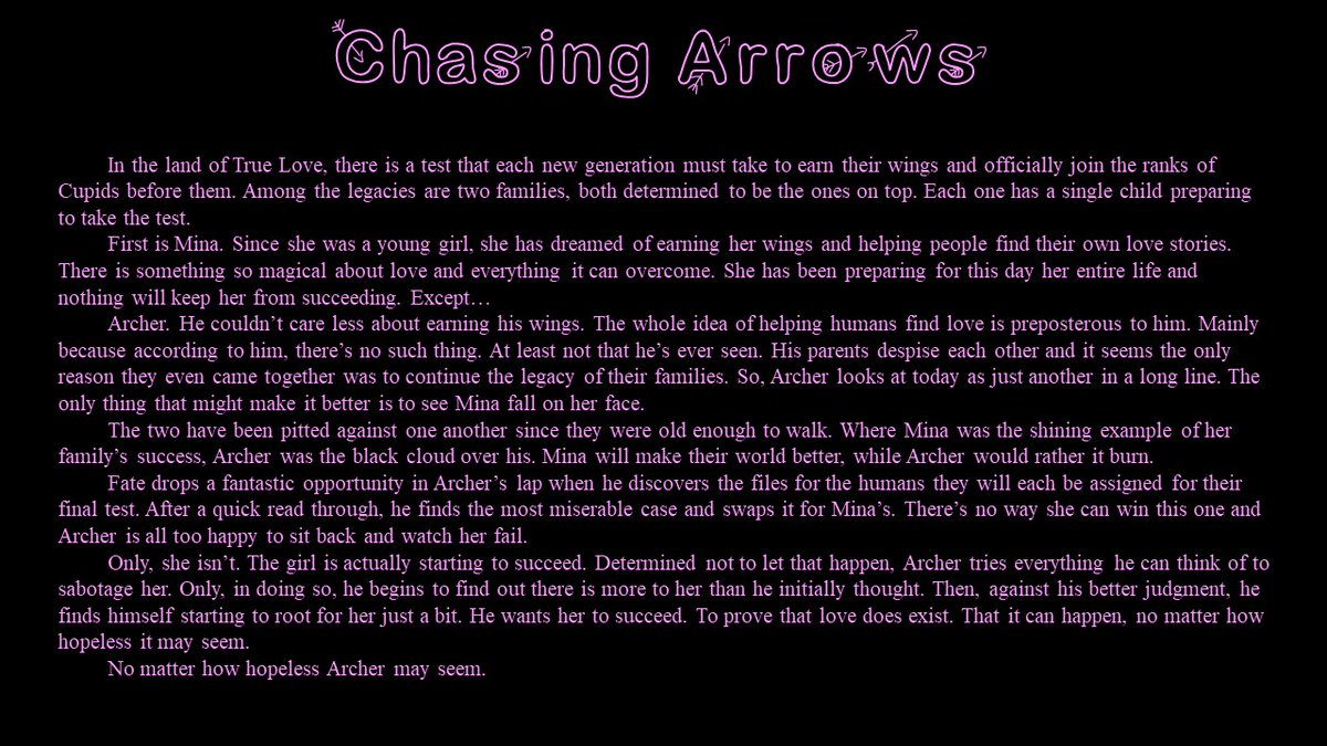 #amwriting #writingcommunity #chasingarrows #minaandarcher #romanticcomedy