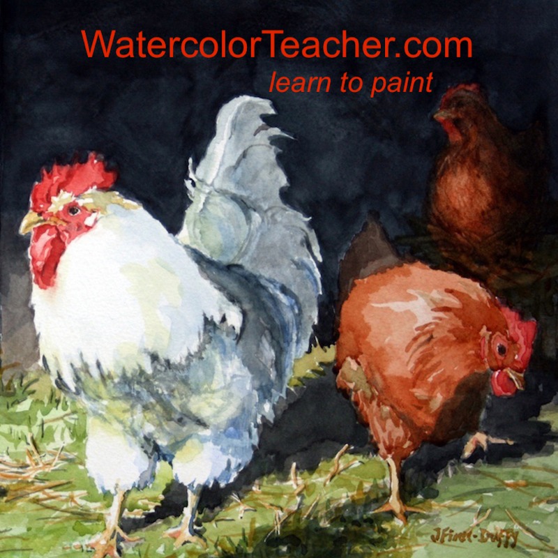 Learn watercolor with WatercolorTeacher.com, a video teaching site for artists of all ages. Follow easy, professional instruction at your own pace. Affordable at only $27/yr. #watercolor tutorials #watercolor instruction #art lessons #homeschool #painting #ad