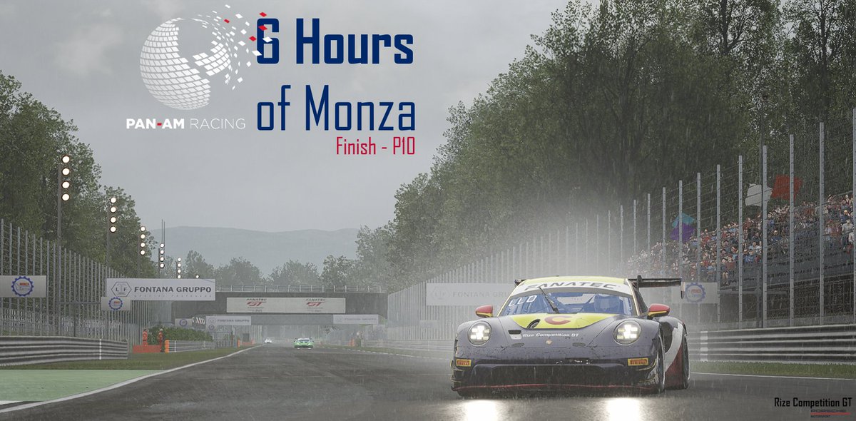 RizeCompetition's tweet photo. 📸@panamracing 6H of Monza🇮🇹
🏁P10 #Porsche992
Drivers Eric Lloyd @ChrisRize21 &amp; 24 teams battled mixed conditions into the night for another great #endurance result this weekend!

📺https://t.co/r0pmnepcwS

#beACC #simgrid #DrivePanAm #PorscheMotorsport #assettocorsacompetizione https://t.co/D9hlwzcE4Z