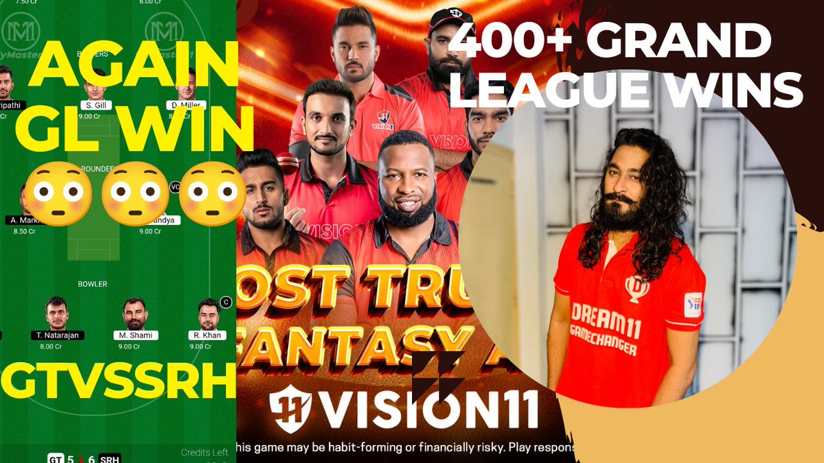 Todays Match Video is already out! 
Another Ultra Sweep SL and mini Gl Team In the video.
Jackpot Drops
Kubera Duo Picks.
15 Grand League Captain options.
Watch now!
Like, comment and Share
youtu.be/DNlXKIHh6jg
#CSKvsKKR
#GTvSRH #Dream11 #vision11 #tamashafantasy #mymaster11…