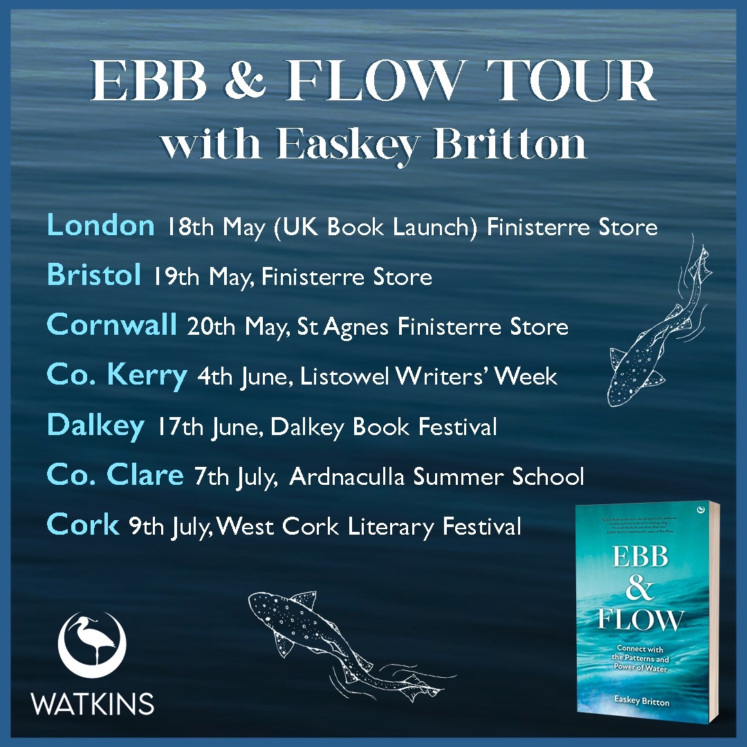 Save the dates! Taking ‘Ebb and Flow’ on tour… so excited as I never got the chance to do this with my first book #Saltwaterintheblood in the middle of a pandemic. First stop London, in conversation with @SamBleakley1 May 18th @finisterre store #BookTour @WatkinsWisdom