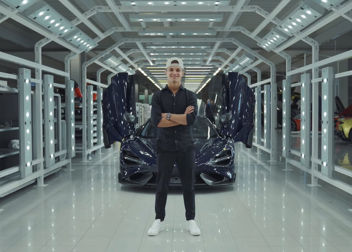 safeforlando's tweet photo. lando and his own mclaren 🤩 https://t.co/dMj5bzIqLU