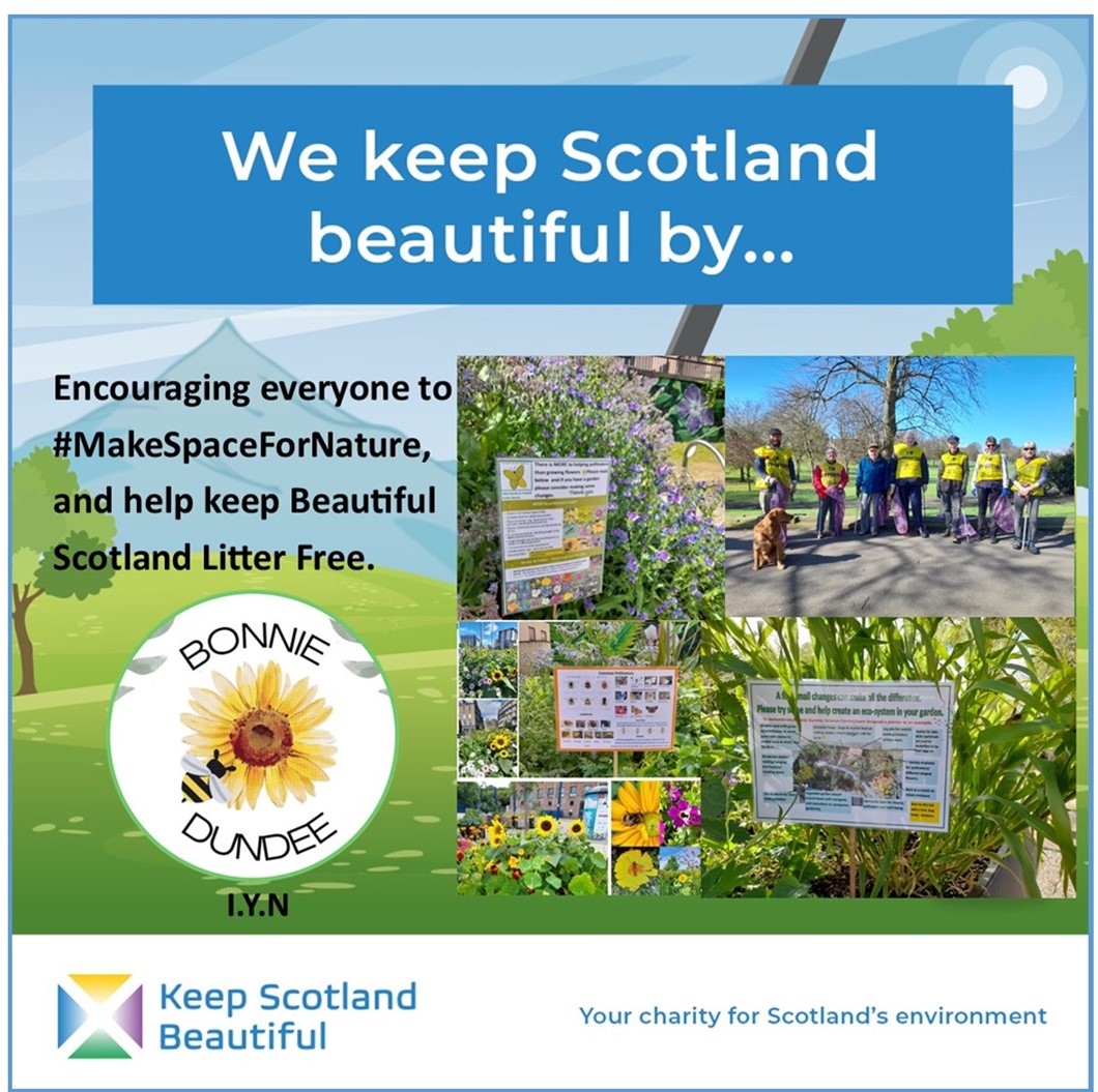 We help and support @KSBScotland by #MakeSpaceForNature @nature_scot and helping keep  @DundeeCouncil @sust_dundee bonnie and litter free 😀 #Bonnie @ZeroWasteScot