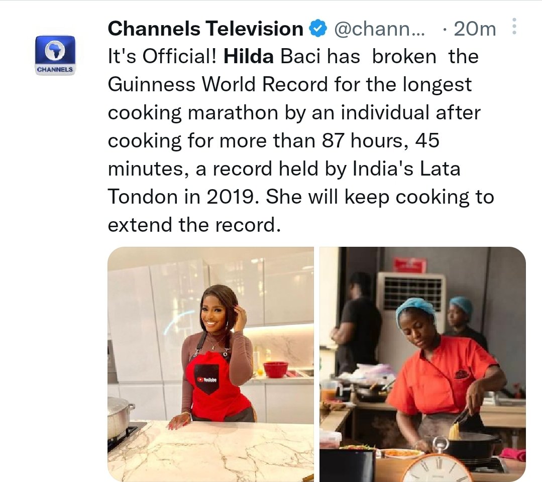 Chynkem3's tweet photo. Congratulations Hilda! A new world record set https://t.co/uferQqLdww