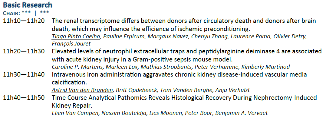 Basic science in Nephrology at the annual meeting of the <a href="/BSNrenal/">BVNSBN</a> next May, 25 👇

Teams from <a href="/UAntwerpen_Comm/">UAntwerpen Comm.</a> <a href="/leuvenresearch/">KU Leuven Research</a>  <a href="/GIGA_ULiege/">GIGA-ULiège</a>