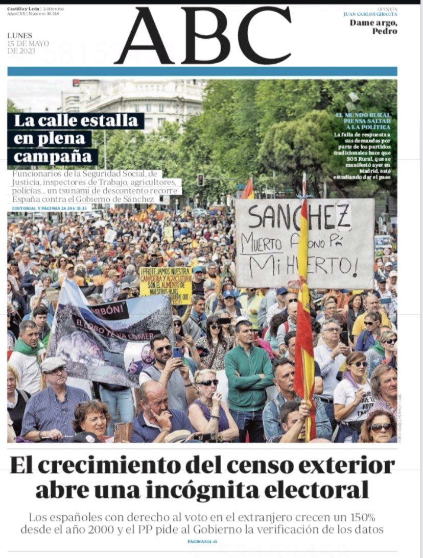 En este país, un periódico nacional saca en portada una pancarta deseando la muerte del Presidente del Gobierno. La deshumanización del otro, la banalización del mal…No es frivolidad. Es estrategia. Y da miedo.