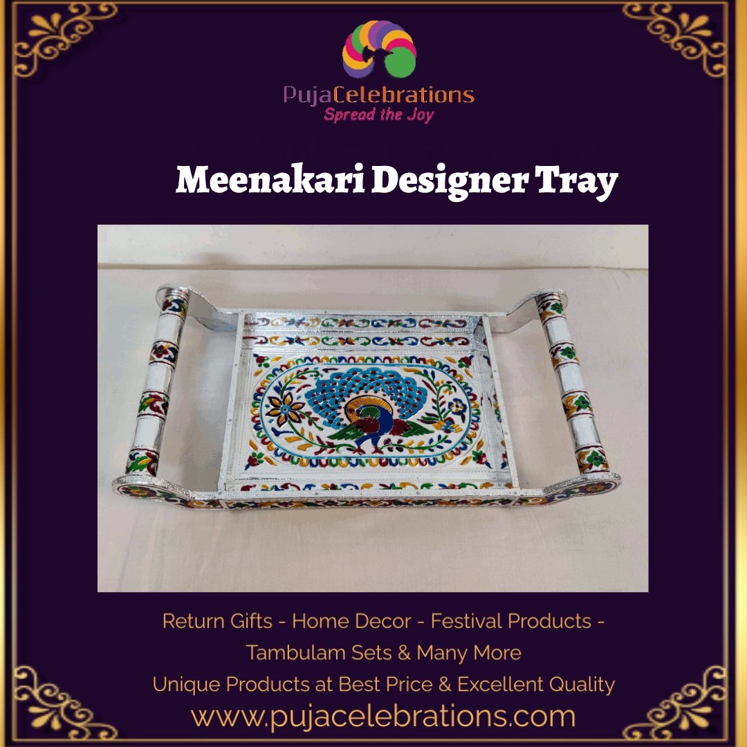 Meenakari Designer Tray
Shop Online@  pujacelebrations.com/meenakari-desi…
Call @ +91- 9344902485 / 9087270009
Like us on FB : facebook.com/pujacelebratio…
WhatsApp us on : wa.me/919344902485
Follow us on Instagram : instagram.com/pujacelebratio…

#pujacelebrations#wedding