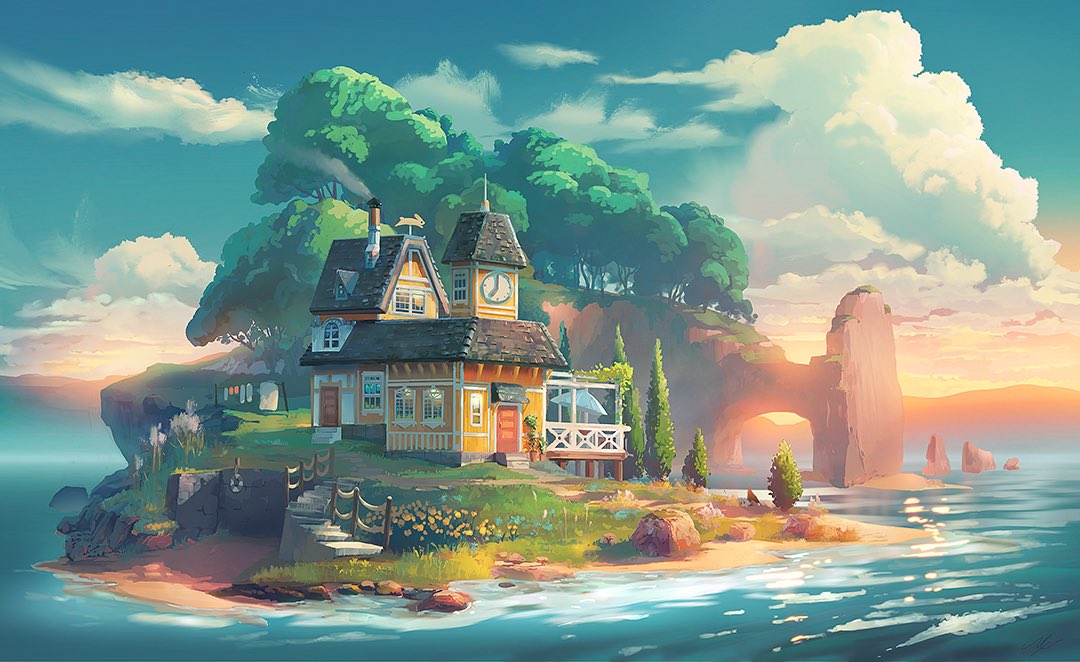 Angrymikko's tweet image. “𝙸𝚜𝚕𝚊𝚗𝚍 𝚘𝚏 𝚃𝚒𝚖𝚎” done with 
#procreate and #patience