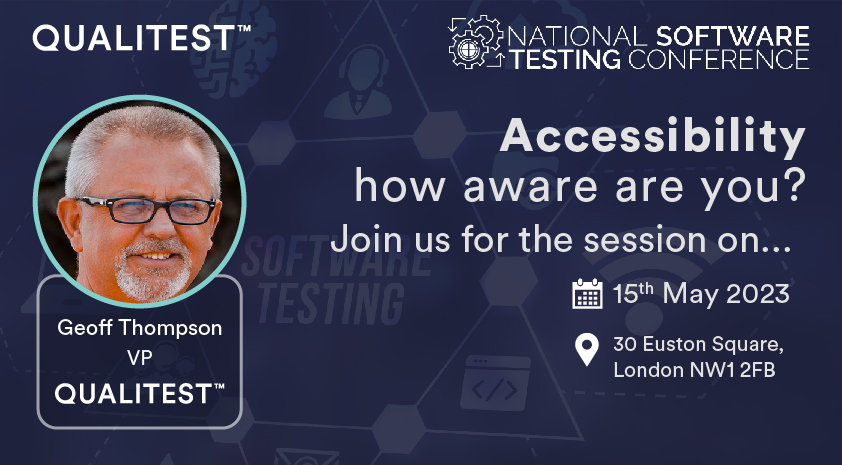 Qualitest's tweet image. Day 1 of The #NationalSoftwareTestingConference2023 here in the UK. Our VP, @geoffthommo, and @NatWestGroup's Ross Thomson will speak about accessibility at the event.
Come meet us at Booth #3 bit.ly/3NWAz29
#SoftwareTestingConference #SoftwareTesting
@testmagazine