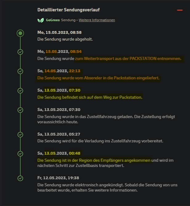 marii_chrisi's tweet photo. @DHLPaket Wie kann denn ein Paket, was in der Empfangsregion bereits in ein Zustellfahrzeug geladen wurde erst 2 Tage später angeblich versendet werden? Sinnlose Wege oder hat da wer keine Lust zum arbeiten gehabt? https://t.co/7c26cP6jSL