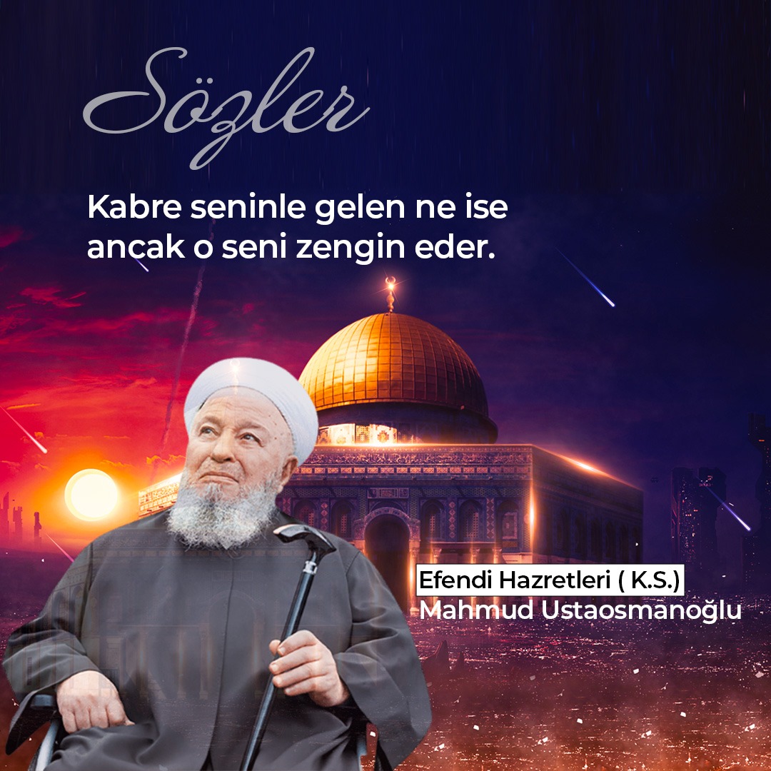 Kabre seninle gelen ne ise ancak o seni zengin eder.
--------------
İletişim için;
📞+90 850 888 2 571
🔗 cagrivakfi.org.tr
📍 Yeni Kent Mah Doğanaraslı Bulvarı No: 186/3 Esenyurt
--------------
#çağrıvakfı #çağrı #vakıf #gününnasihatı #nasihat #mahmudefendi