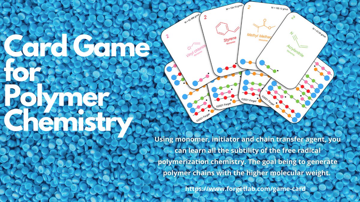 A new activity for your next polymer class ? Check out the first and unique free radical polymerization card game here: forgetlab.com/game-card
