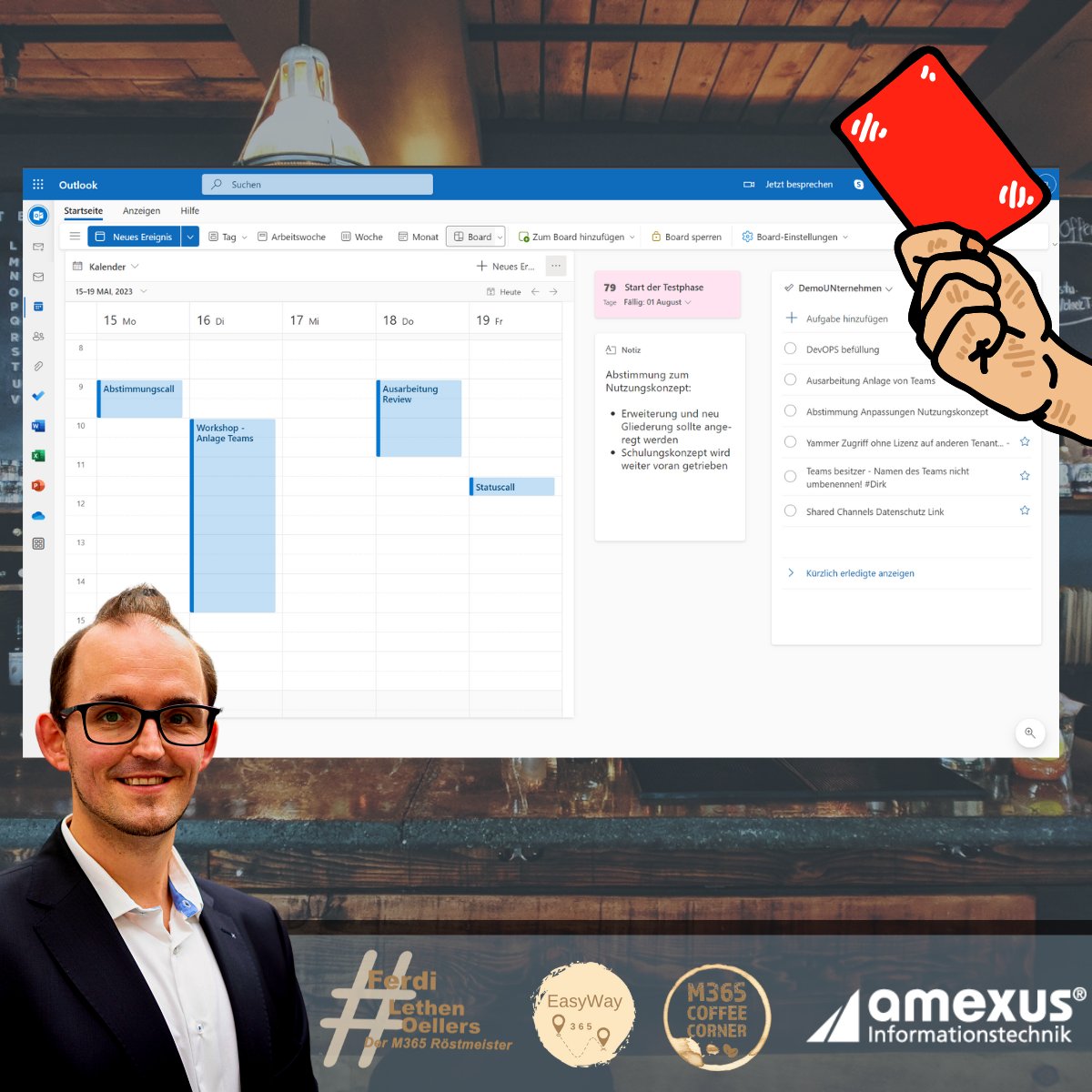 FerdiLethen's tweet photo. Outlook boards receive the red card. However, unlike a football player, there will not come back. The end of June is out and the Boards feature gets the boot from the business #Microsoft365 tenants. 

Maybe now is the time to activate the #LoopApp 🤔 https://t.co/Z2evivVaRR