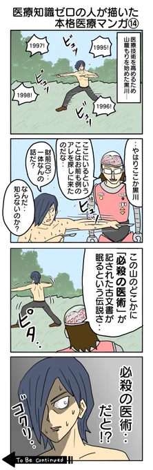 医療知識ゼロの人が描いた本格医療マンガ⑭ #4コマ1000本ノック #4コマ #4コマ漫画 #医療知識ゼロの人が描いた本格医療マンガ #素振り