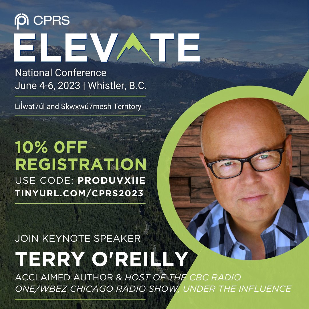 📢We are pleased to support ELEVATE - <a href="/CPRSNational/">CPRS National</a>  2023 National Conference, to be held in Whistler, from 4-6 June. 
🎟You can save 10% on your registration by using the code PRODUVXIIIE.
🔗Visit the following website for more information:
👇
lnkd.in/dabpESVH