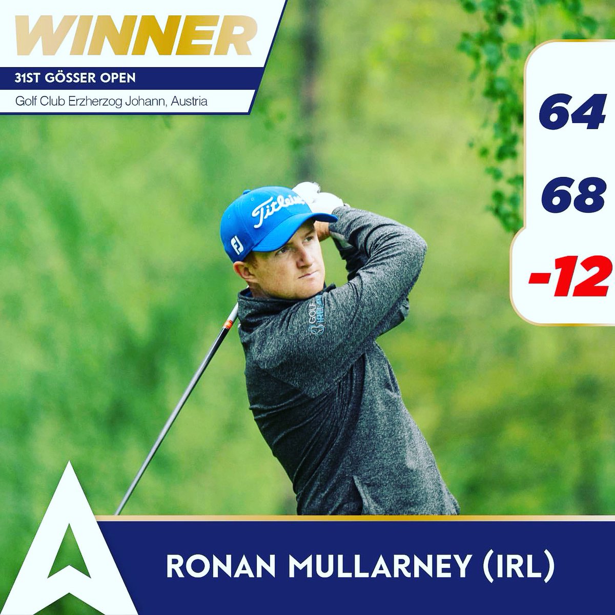 A huge Congratulations to our brand ambassador Ronan Mullarney winner of the Alps Tour Golf 2023 👏👏
RePosted @alpstourgolf 🇮🇪Ronan Mullarney @rmullarney_95 wins the 2023 Gösser Open by 4 strokes!⛳️ 
📸-Alps Tour Golf/ @capretti.grafica
#2023AlpsTourSeason