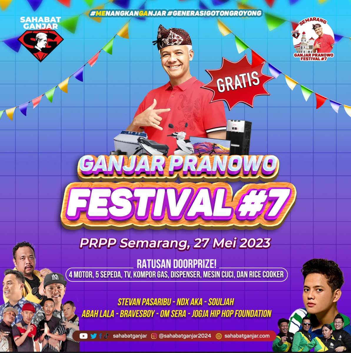 Yuk ikut hadiri Ganjar Pranowo festival di Semarang siapa tau dapat motor
#GPFestSemarang