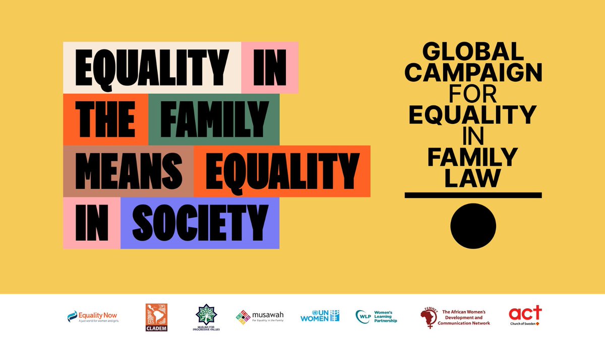 Globally, discriminatory #familylaws restrict the right for women to marry or divorce, inherit property on an equal basis, or have equal custody rights. They do not allow women and girls to fully exercise their human rights & achieve their full potential. #DayofFamilies