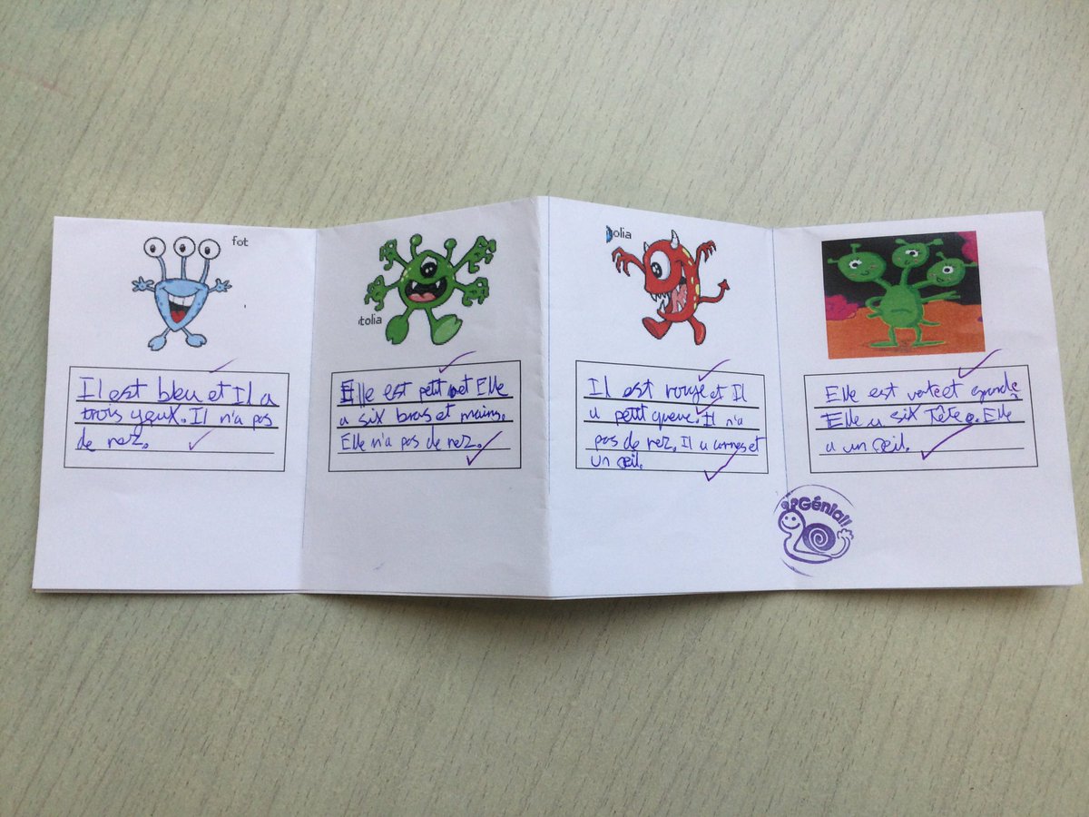 BHAInternationl's tweet photo. Yr5 have been focusing on writing skills in French by creating a mini-book to describe various aliens. Take a look at their #remarkable work. @BHA_TQ @BhaYear5 @AETAcademies https://t.co/Vxorqyw7Va