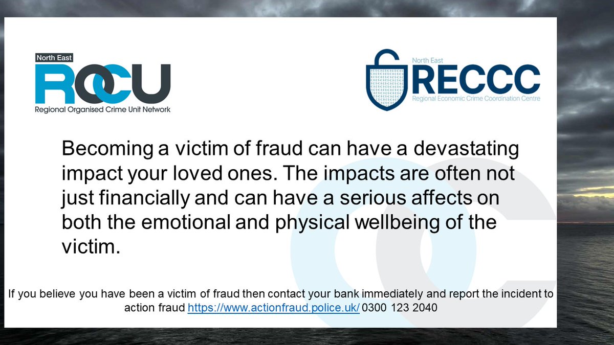 NorthEastROCU's tweet photo. if you know someone who has been a victim of fraud then reach out to them. the impacts can be devastating. #financialwellbeing #reccc #fraud #protect #northeast #cybercrime #nerocu https://t.co/tXE5JcPeuI