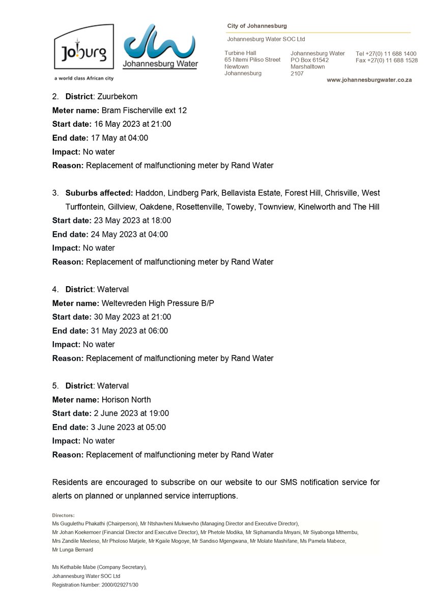Johannesburg Water tweet media