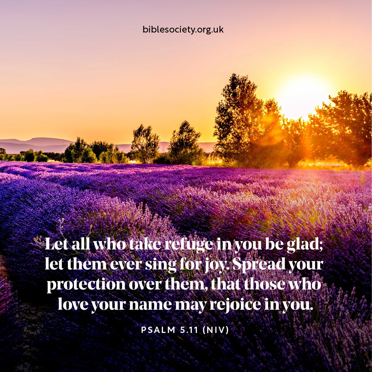 Let all who take refuge in you be glad; let them ever sing for joy. Spread your protection over them, that those who love your name may rejoice in you.
𝗣𝘀𝗮𝗹𝗺 𝟱.𝟭𝟭 (𝗡𝗜𝗩)
---
#BibleVerses #Bible #Encouragement #Inspiration #DailyMeme #God #Jesus #Refuge #Joy #Psalms