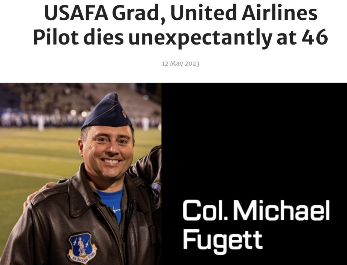Steve Kirsch on Twitter "Pilot Died United Airlines and US Air Force